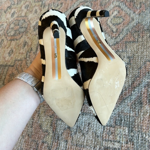 🆕 Sam Edelman Hazel Pointed Toe Pump Zebra Brahma - Picture 10 of 13